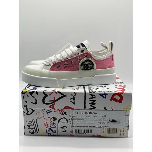 Dolce & Gabbana Portofino Light DG Logo Canvas Sneakers sz. 37.5 EU (7.5 US) - Picture 11 of 12